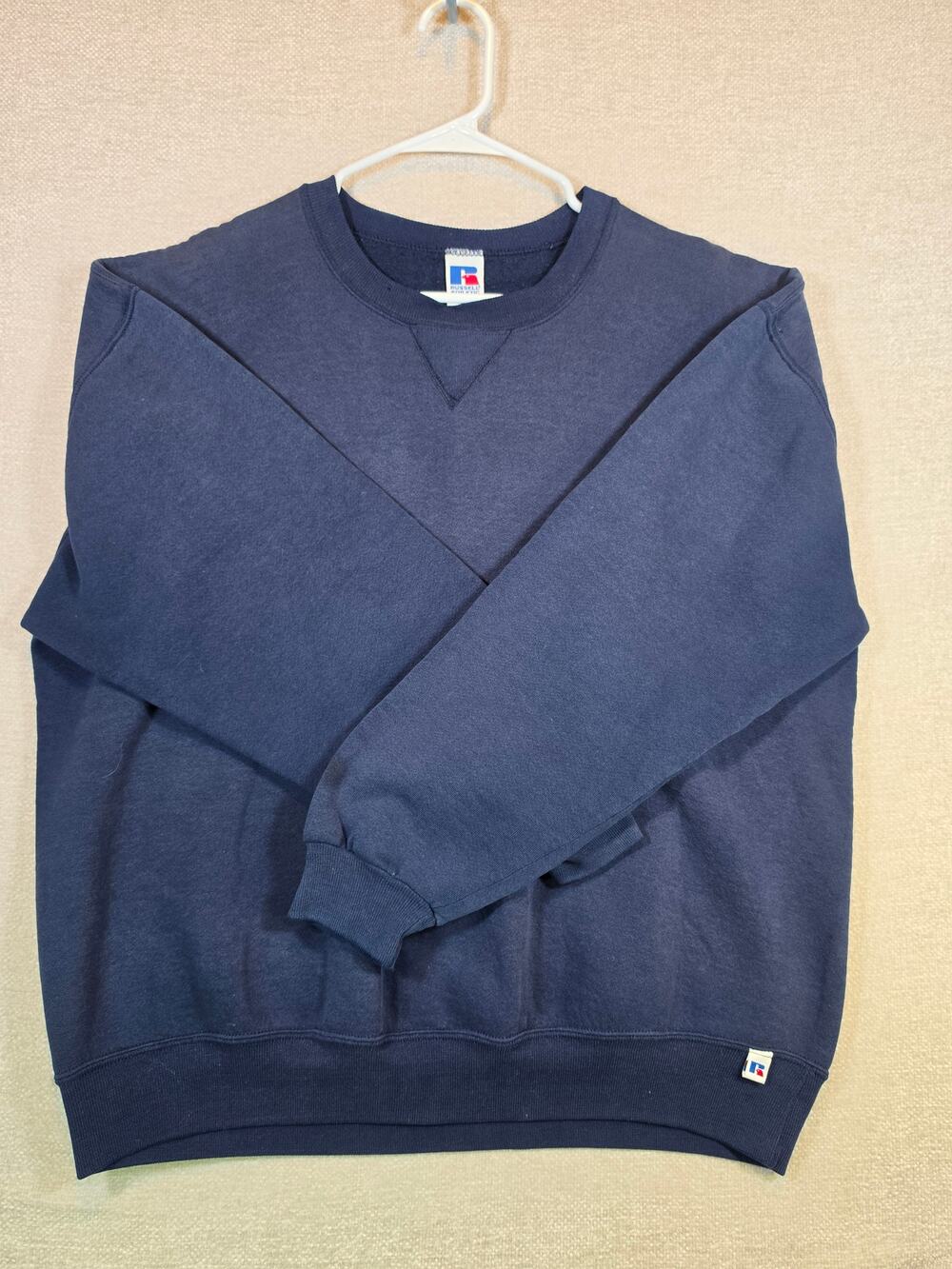 Vintage Russell Athletic Crewneck XL Navy Sweatshirt Blank Made in USA